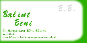 balint beni business card