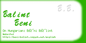 balint beni business card